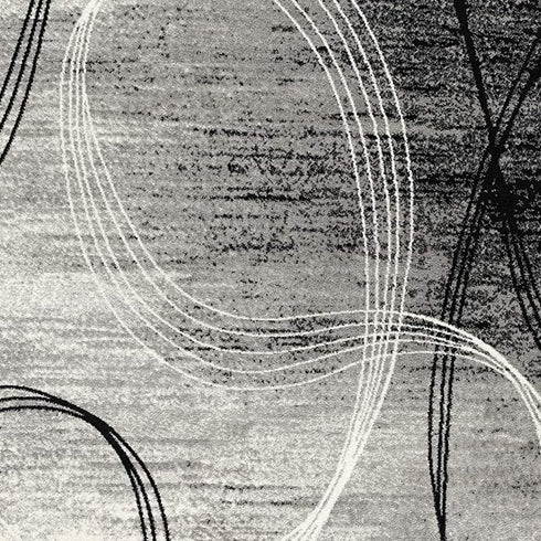 2' X 4' Gray Abstract Dhurrie Area Rug